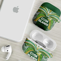 Cook Islands Rugby League AirPods Case Tatau Tribal Motifs-Dark Green Color LT03 - Polynesian Pride