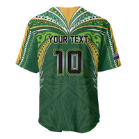 Custom Cook Islands Rugby League Baseball Jersey Tatau Tribal Motifs-Dark Green Color - Polynesian Pride