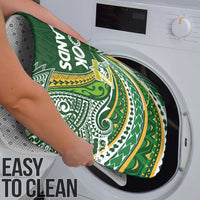 Cook Islands Rugby League Bathroom Set Tatau Tribal Motifs-Dark Green Color - Polynesian Pride