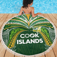 Cook Islands Rugby League Beach Blanket Tatau Tribal Motifs-Dark Green Color - Polynesian Pride