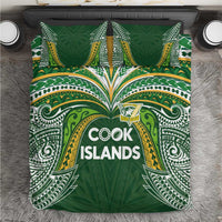 Cook Islands Rugby League Bedding Set Tatau Tribal Motifs-Dark Green Color - Polynesian Pride
