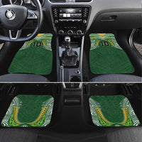 Custom Cook Islands Rugby League Car Mats Tatau Tribal Motifs-Dark Green Color - Polynesian Pride