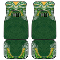 Custom Cook Islands Rugby League Car Mats Tatau Tribal Motifs-Dark Green Color - Polynesian Pride