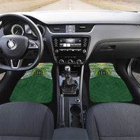 Custom Cook Islands Rugby League Car Mats Tatau Tribal Motifs-Dark Green Color - Polynesian Pride