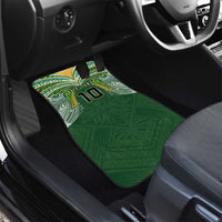 Custom Cook Islands Rugby League Car Mats Tatau Tribal Motifs-Dark Green Color - Polynesian Pride