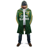 Custom Cook Islands Rugby League Cloak Tatau Tribal Motifs-Dark Green Color - Polynesian Pride