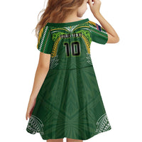 Custom Cook Islands Rugby League Family Matching Tank Maxi Dress and Hawaiian Shirt Tatau Tribal Motifs-Dark Green Color LT03 - Polynesian Pride