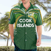 Custom Cook Islands Rugby League Hawaiian Shirt Tatau Tribal Motifs-Dark Green Color LT03 - Polynesian Pride
