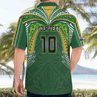 Custom Cook Islands Rugby League Hawaiian Shirt Tatau Tribal Motifs-Dark Green Color LT03 - Polynesian Pride