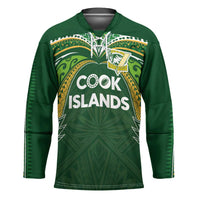 Custom Cook Islands Rugby League Hockey Jersey Tatau Tribal Motifs-Dark Green Color LT03 Unisex Green - Polynesian Pride