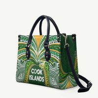 Cook Islands Rugby League Leather Bag Tatau Tribal Motifs-Dark Green Color - Polynesian Pride
