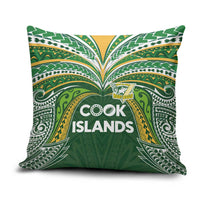 Cook Islands Rugby League Pillow Cover Tatau Tribal Motifs-Dark Green Color - Polynesian Pride