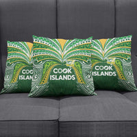 Cook Islands Rugby League Pillow Cover Tatau Tribal Motifs-Dark Green Color - Polynesian Pride