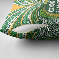 Cook Islands Rugby League Pillow Cover Tatau Tribal Motifs-Dark Green Color - Polynesian Pride