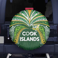 Cook Islands Rugby League Spare Tire Cover Tatau Tribal Motifs-Dark Green Color - Polynesian Pride