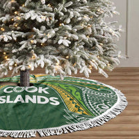 Cook Islands Rugby League Tree Skirt Tatau Tribal Motifs-Dark Green Color - Polynesian Pride