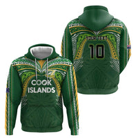 Custom Cook Islands Rugby League Zip Hoodie Tatau Tribal Motifs-Dark Green Color - Polynesian Pride