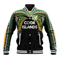 Custom Cook Islands Rugby League Baseball Jacket Tatau Tribal Motifs-Black Color - Polynesian Pride