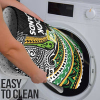 Cook Islands Rugby League Bathroom Set Tatau Tribal Motifs-Black Color - Polynesian Pride