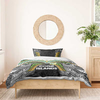 Cook Islands Rugby League Bedding Set Tatau Tribal Motifs-Black Color - Polynesian Pride