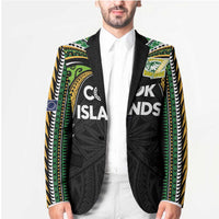 Custom Cook Islands Rugby League Blazer Tatau Tribal Motifs-Black Color - Polynesian Pride