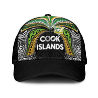 Cook Islands Rugby League Classic Cap Tatau Tribal Motifs-Black Color - Polynesian Pride
