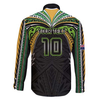 Custom Cook Islands Rugby League Family Matching Puletasi and Hawaiian Shirt Tatau Tribal Motifs-Black Color LT03 - Polynesian Pride