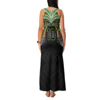 Custom Cook Islands Rugby League Family Matching Tank Maxi Dress and Hawaiian Shirt Tatau Tribal Motifs-Black Color LT03 - Polynesian Pride