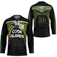 Custom Cook Islands Rugby League Hockey Jersey Tatau Tribal Motifs-Black Color - Polynesian Pride