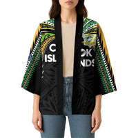 Custom Cook Islands Rugby League Kimono Tatau Tribal Motifs-Black Color - Polynesian Pride