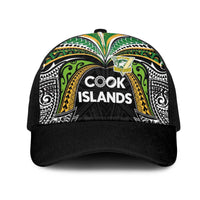 Cook Islands Rugby League Mesh Trucker Cap Tatau Tribal Motifs-Black Color - Polynesian Pride