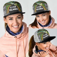 Cook Islands Rugby League Mesh Trucker Cap Tatau Tribal Motifs-Black Color - Polynesian Pride