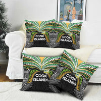 Cook Islands Rugby League Pillow Cover Tatau Tribal Motifs-Black Color - Polynesian Pride
