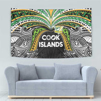 Cook Islands Rugby League Tapestry Tatau Tribal Motifs-Black Color - Polynesian Pride