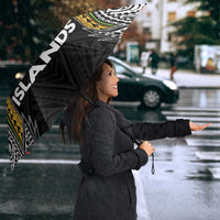 Cook Islands Rugby League Umbrella Tatau Tribal Motifs-Black Color - Polynesian Pride