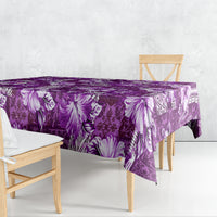 Hawaiian Quilt Pattern Tablecloth Hibiscus and Tribal Element Vintage Purple Vibe LT03 - Polynesian Pride