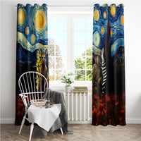 New Zealand and Australia ANZAC Day Window Curtain Kiwi Bird and Kangaroo Soldier Starry Night Style LT03 - Polynesian Pride