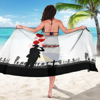 Tokelau ANZAC Day Sarong Lest We Forget Red Poppy Flowers and Soldier LT03 - Polynesian Pride