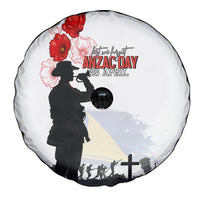 Tokelau ANZAC Day Spare Tire Cover Lest We Forget Red Poppy Flowers and Soldier LT03 - Polynesian Pride