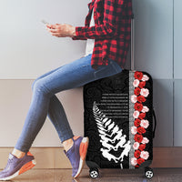 New Zealand ANZAC Day Luggage Cover Soldier Silver Fern with Red Poppies Flower Maori Style LT03 - Polynesian Pride