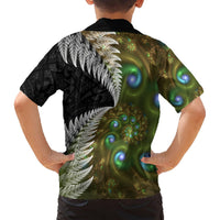New Zealand Hawaiian Shirt Koru Abstract Art and Silver Fern Maori Pattern LT03 - Polynesian Pride