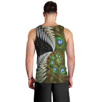New Zealand Men Tank Top Koru Abstract Art and Silver Fern Maori Pattern LT03 - Polynesian Pride