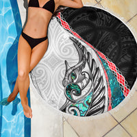 New Zealand Beach Blanket Manaia Fern and Koru Maori Pattern