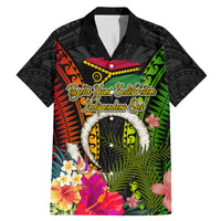 Vanuatu Independence Day Family Matching Mermaid Dress and Hawaiian Shirt Tugeta Yumi Selebretem Indipendens Dei LT03 Dad's Shirt - Short Sleeve Black - Polynesian Pride