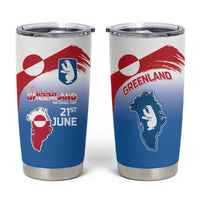 Greenland National Day Tumbler Cup National Country Flag and Emblem with The Map