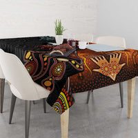 New Zealand and Australia Together Tablecloth Maori Tattoo Paua Shell mix Aboriginal Pattern