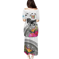 Fiji Iguana Family Matching Puletasi and Hawaiian Shirt Tapa Tribal Tattoo and Hibiscus LT03 - Polynesian Pride