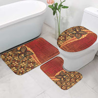 Samoan Pacific Tribal Flower Geometric Art Tattoos Bathroom Set Siapo Pattern Flame Sunset - Polynesian Pride