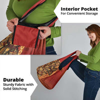 Samoan Pacific Tribal Flower Geometric Art Tattoos Grocery Bag Siapo Pattern Flame Sunset - Polynesian Pride