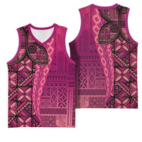 Samoan Pacific Tribal Flower Geometric Art Tattoos Basketball Jersey Siapo Pattern Romantic Rose - Polynesian Pride